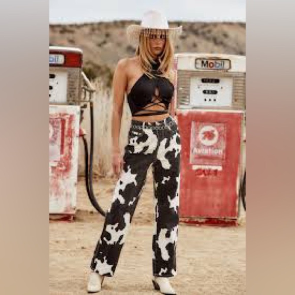 12th tribe high rise cow pants 🐄
